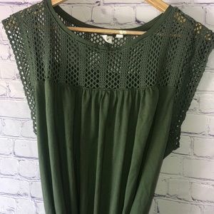 Gap Olive Green Summer Long Dress w/Belt XL